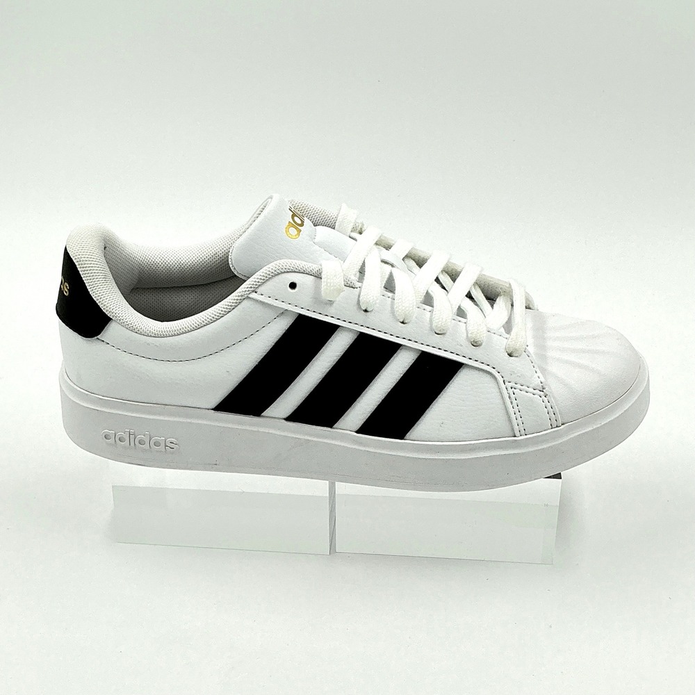 Adidas Womens Size 7.5 Sneakers White Black Gold Cloud Foam NEW Street talk $75